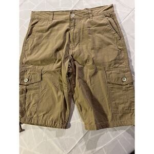 Southpole Shorts Cargo Belted Brown Size 32 Pockets Baggy 100% Cotton